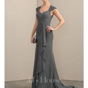 Elegant Gray Evening Gown